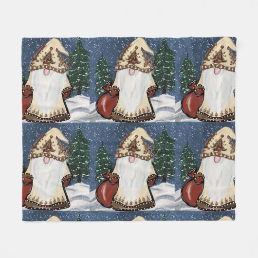 Kerst GNOME Fleece Deken (Voorkant (Horizontaal))