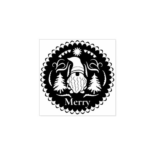 Kerst Gnome Folklore Wax Seal Stamp Rubberstempel (Afrduk)