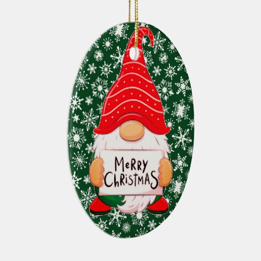 Kerst Gnome gepersonaliseerd keramisch Ornament (Rechts)