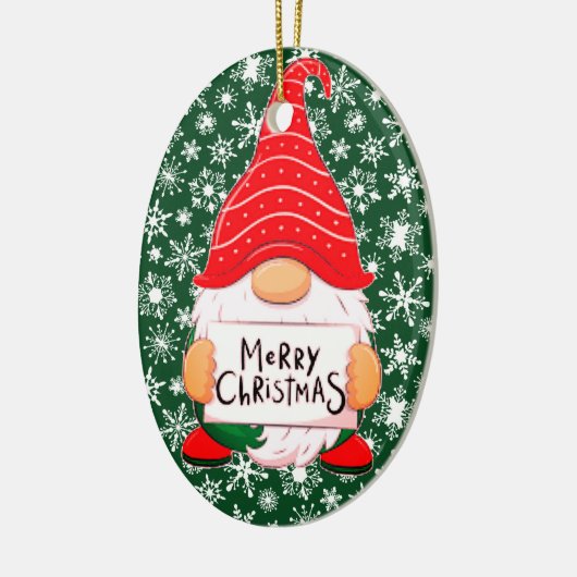 Kerst Gnome gepersonaliseerd keramisch Ornament (Links)