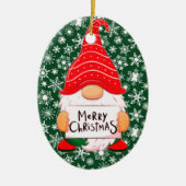 Kerst Gnome gepersonaliseerd keramisch Ornament (Voorkant)