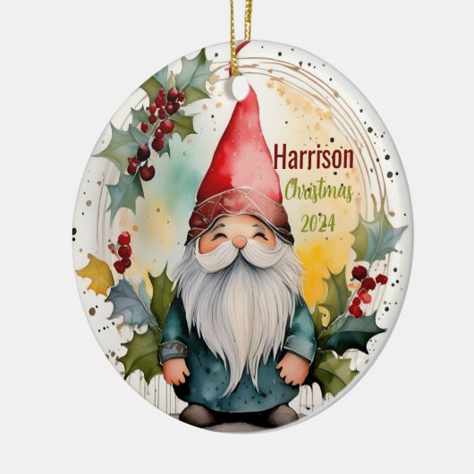 Kerst Gnome Gepersonaliseerd Ornament (Links)