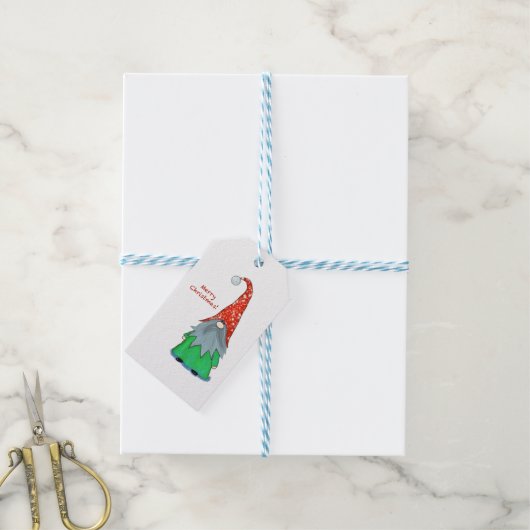 Kerst Gnome Gift Label Cadeaulabel (Met Touw)