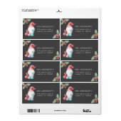 Kerst Gnome Holly Plant Familie Retouradres Etiket (Full Sheet)