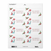 Kerst Gnome Holly Plant Familie Retouradres Etiket (Full Sheet)