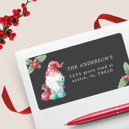 Kerst Gnome Holly Plant Familie Retouradres Etiket