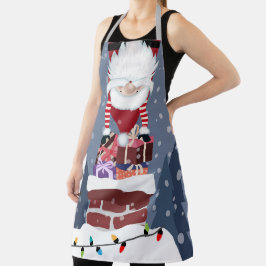 Kerst Gnome in de schoorsteen Schort