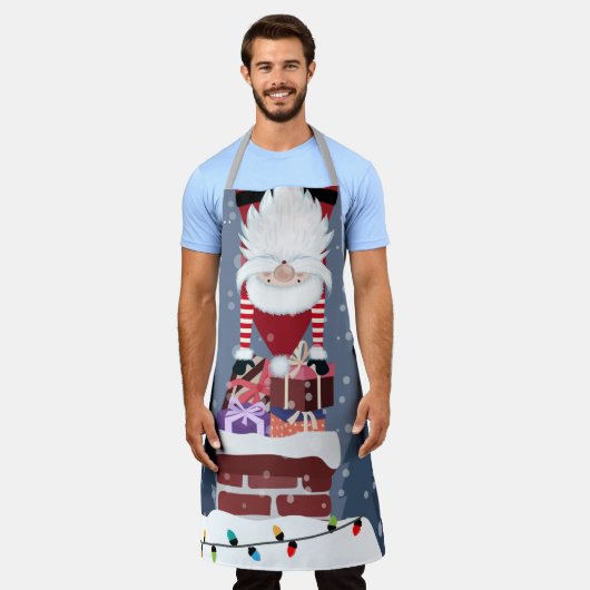 Kerst Gnome in de schoorsteen Schort (Gedragen)