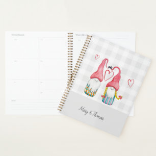 Kerst Gnome In Love Waterverf Handgeschilderd M Planner