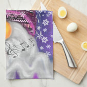Kerst Gnome in Paarse Pet keukenhanddoek (Quarter Fold)