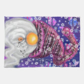 Kerst Gnome in Paarse Pet keukenhanddoek (Horizontaal)