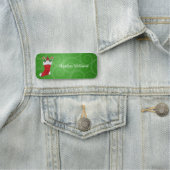 Kerst Gnome in Rode Stocking Holly Candy Canes Naamplaatje (In situ)