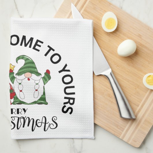 Kerst Gnome Keuken Theedoek (Quarter Fold)