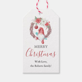 Kerst Gnome Merry Christmas gepersonaliseerde naam Cadeaulabel