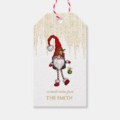 Kerst Gnome, Merry Christmas Gift Labels Cadeaulabel (Voorkant)