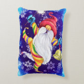 Kerst Gnome met Bells Accent Kussen (Achterkant (Verticaal))