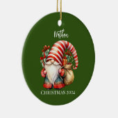 Kerst Gnome met Cadeaus Gepersonaliseerd Ornament (Rechts)