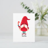 Kerst Gnome met een snoepriet Briefkaart (Staand voorkant)