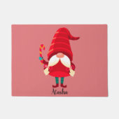 Kerst Gnome met een snoepriet Deurmat (Voorkant)