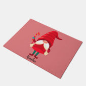 Kerst Gnome met een snoepriet Deurmat (Schuin)