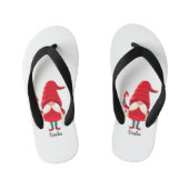 Kerst Gnome met een snoepriet Kinder Teenslippers (Voetbed)