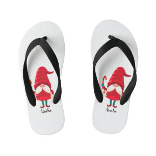 Kerst Gnome met een snoepriet Kinder Teenslippers