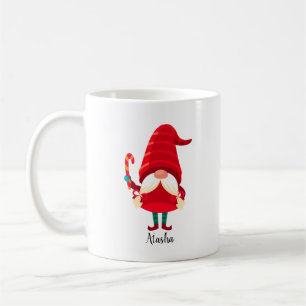 Kerst Gnome met een snoepriet Koffiemok