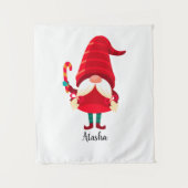 Kerst Gnome met een snoepriet Wandkleed (Voorkant)
