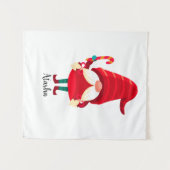 Kerst Gnome met een snoepriet Wandkleed (Voorkant (horizontaal))