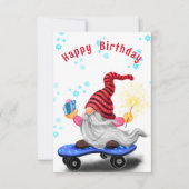 Kerst Gnome met Gift Funny Birthday Kaart (Voorkant)