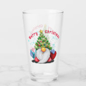Kerst Gnome met Gift Glass -  Glas (Achterkant)