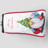 Kerst Gnome met Gift Golf Head Hoesje Golfheadcover (Voorkant)