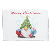 Kerst Gnome met Gift Kussen Hoesje Kussensloop (Voorkant)