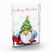Kerst Gnome met Gift Photo Block Fotoblokken (Links)