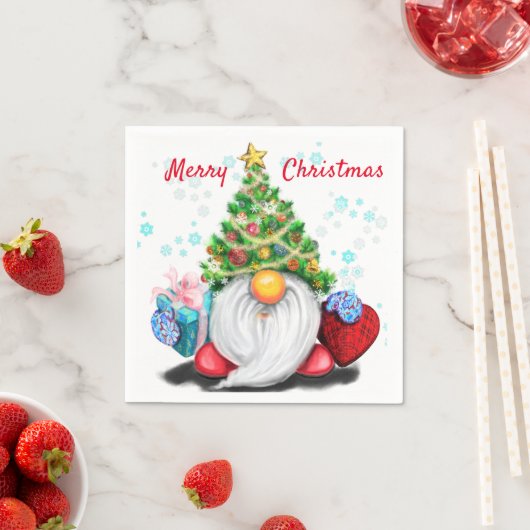 Kerst Gnome met Gift Servetten (Insitu)