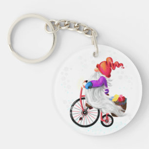 Kerst Gnome met Gift Sleutelhanger