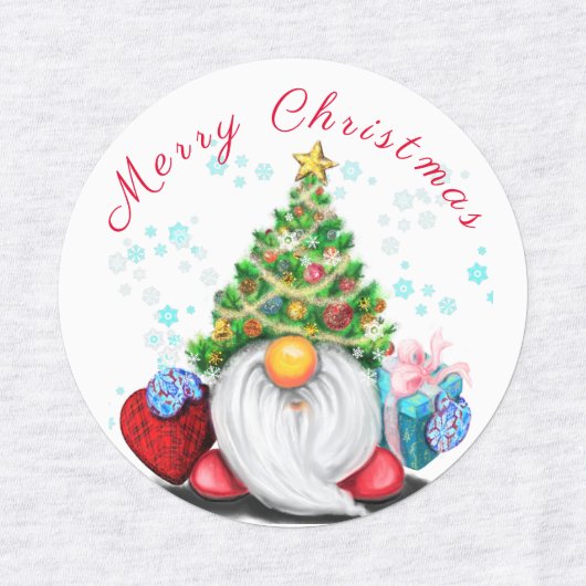 Kerst Gnome met Gift Sticker (Design 1)