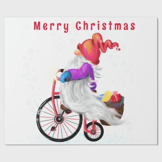 Kerst Gnome met Gift Wrapping Papier (Vlak)