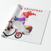 Kerst Gnome met Gift Wrapping Papier (Uitgerold)