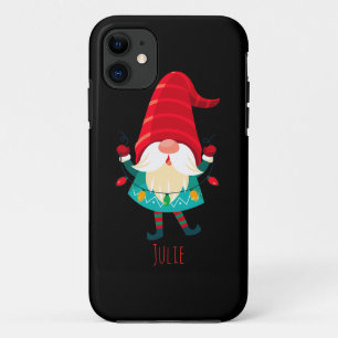 Kerst Gnome met kerstverlichting Case-Mate iPhone Case