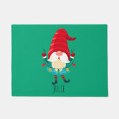 Kerst Gnome met kerstverlichting Deurmat (Voorkant)