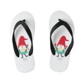 Kerst Gnome met kerstverlichting Kinder Teenslippers (Voetbed)