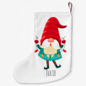 Kerst Gnome met kerstverlichting Kleine Kerstsok (Achterkant)