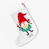 Kerst Gnome met kerstverlichting Kleine Kerstsok (Achterkant (Hangend))