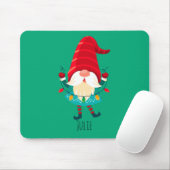 Kerst Gnome met kerstverlichting Muismat (Met muis)
