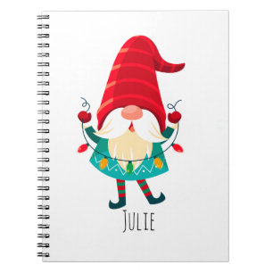 Kerst Gnome met kerstverlichting Notitieboek