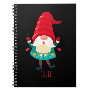 Kerst Gnome met kerstverlichting Notitieboek