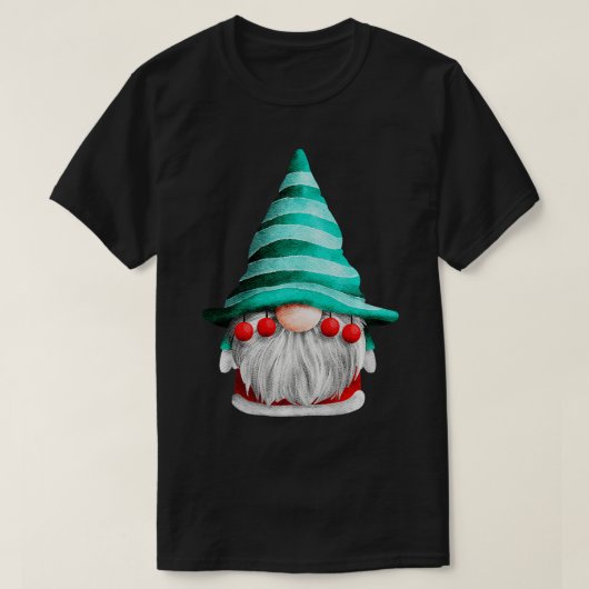 Kerst Gnome met Pet en Baard Vakantie Rode Pre T-shirt (Design voorkant)