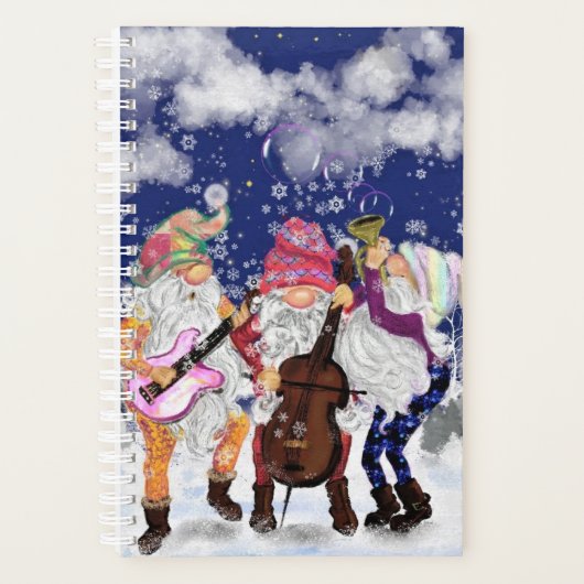 Kerst Gnome Musical Band Grappige Planner (Voorkant)