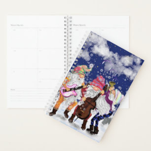 Kerst Gnome Musical Band Grappige Planner